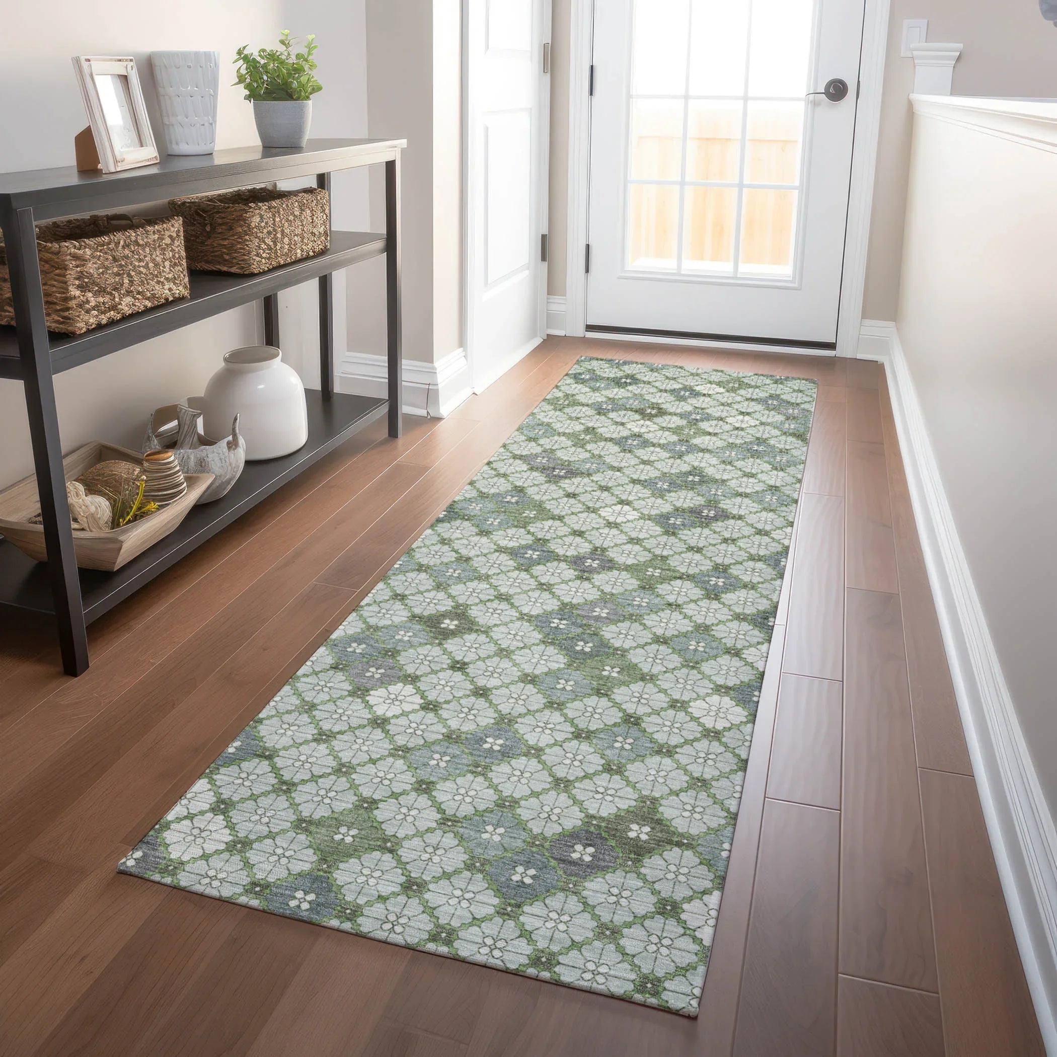 Addison Rugs Saelaris Green Washable Indoor-Outdoor Rug