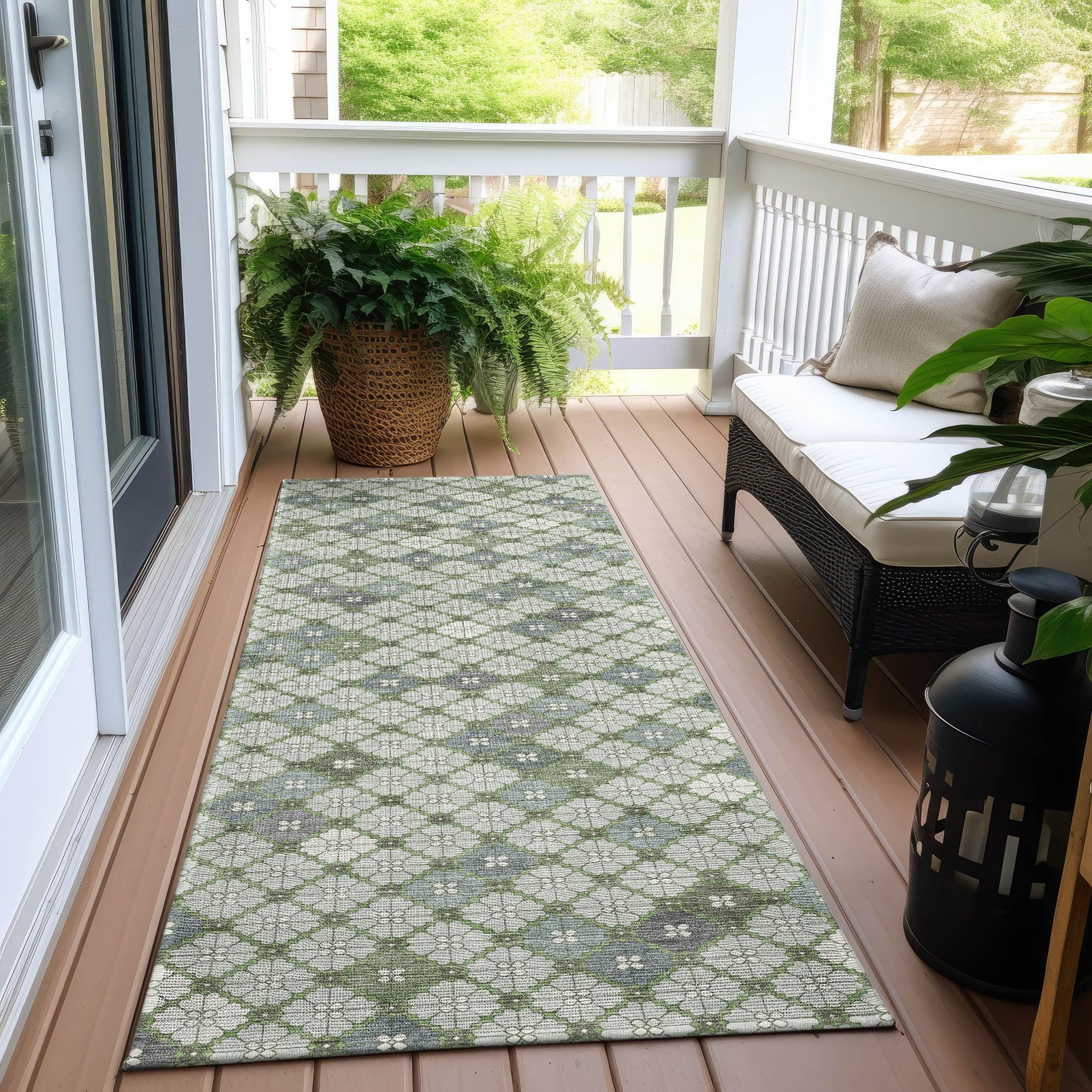 Addison Rugs Saelaris Green Washable Indoor-Outdoor Rug