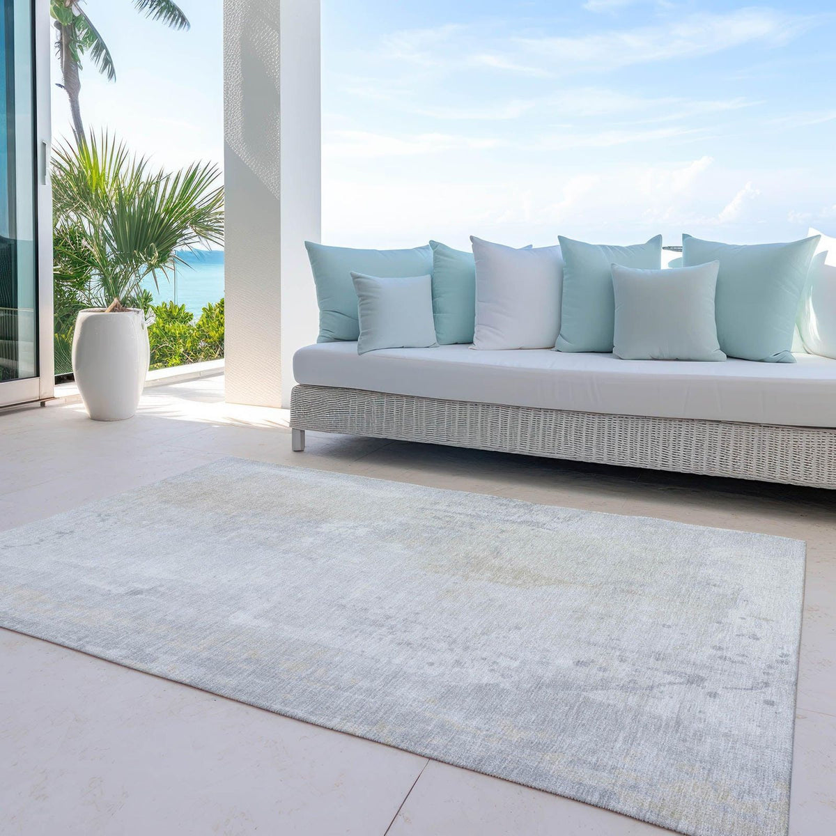 Addison Rugs Saelion Ivory Washable Indoor-Outdoor Rug