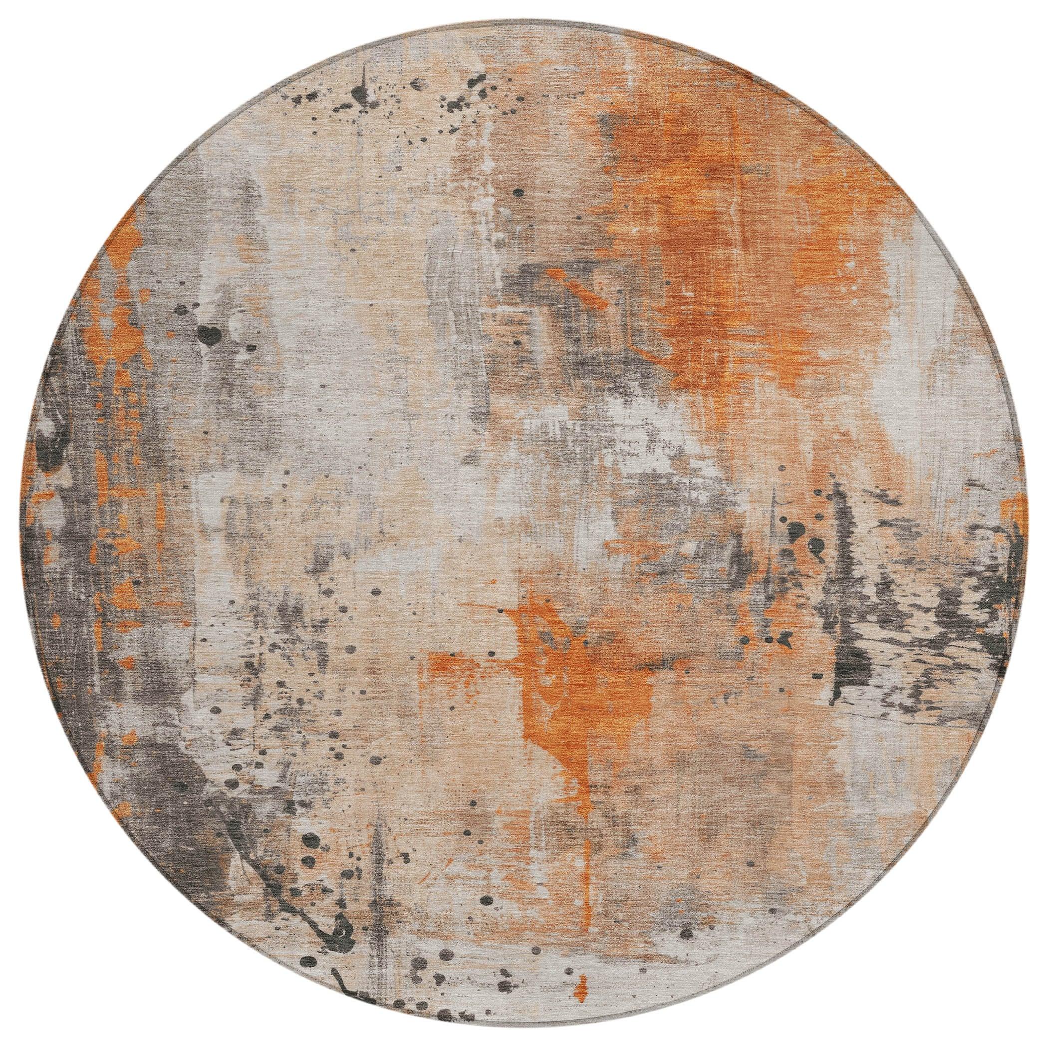 Addison Rugs Saelion Orange Washable Indoor-Outdoor Rug
