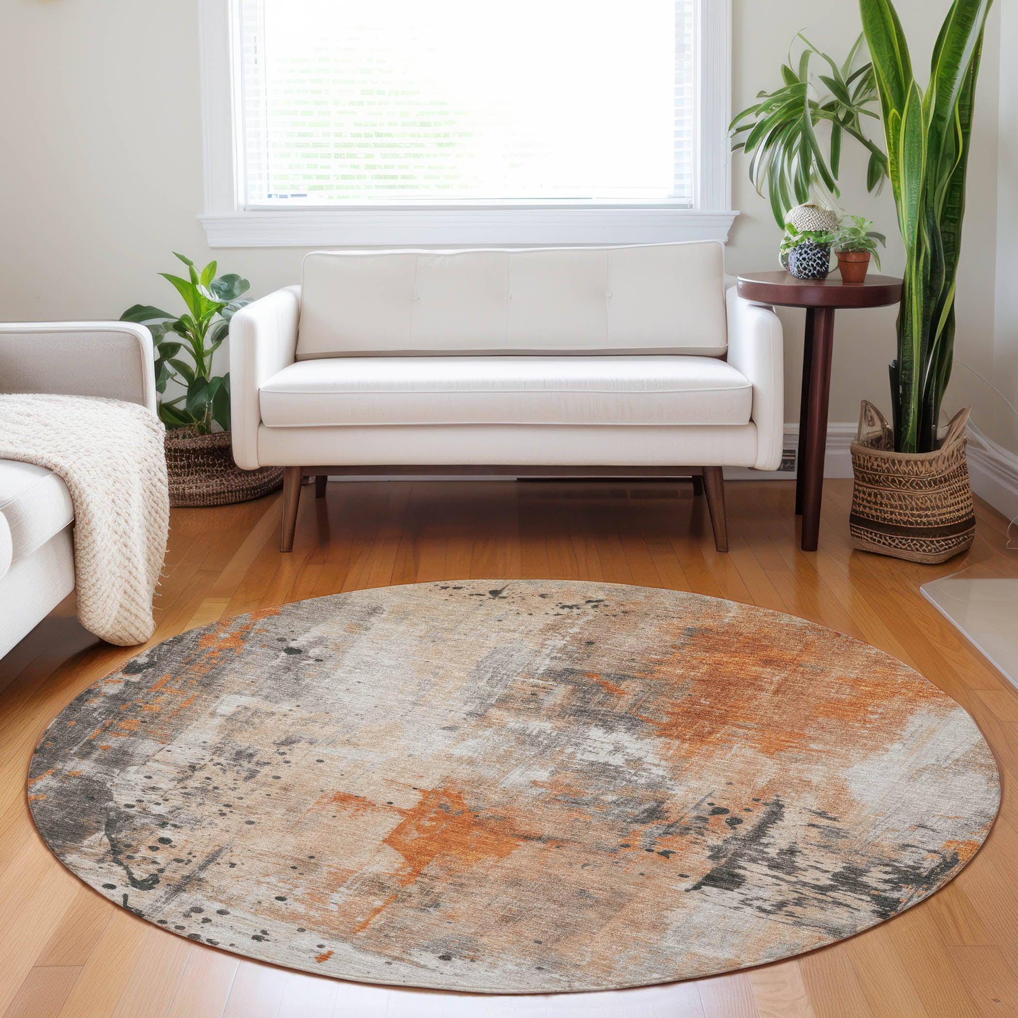 Addison Rugs Saelion Orange Washable Indoor-Outdoor Rug