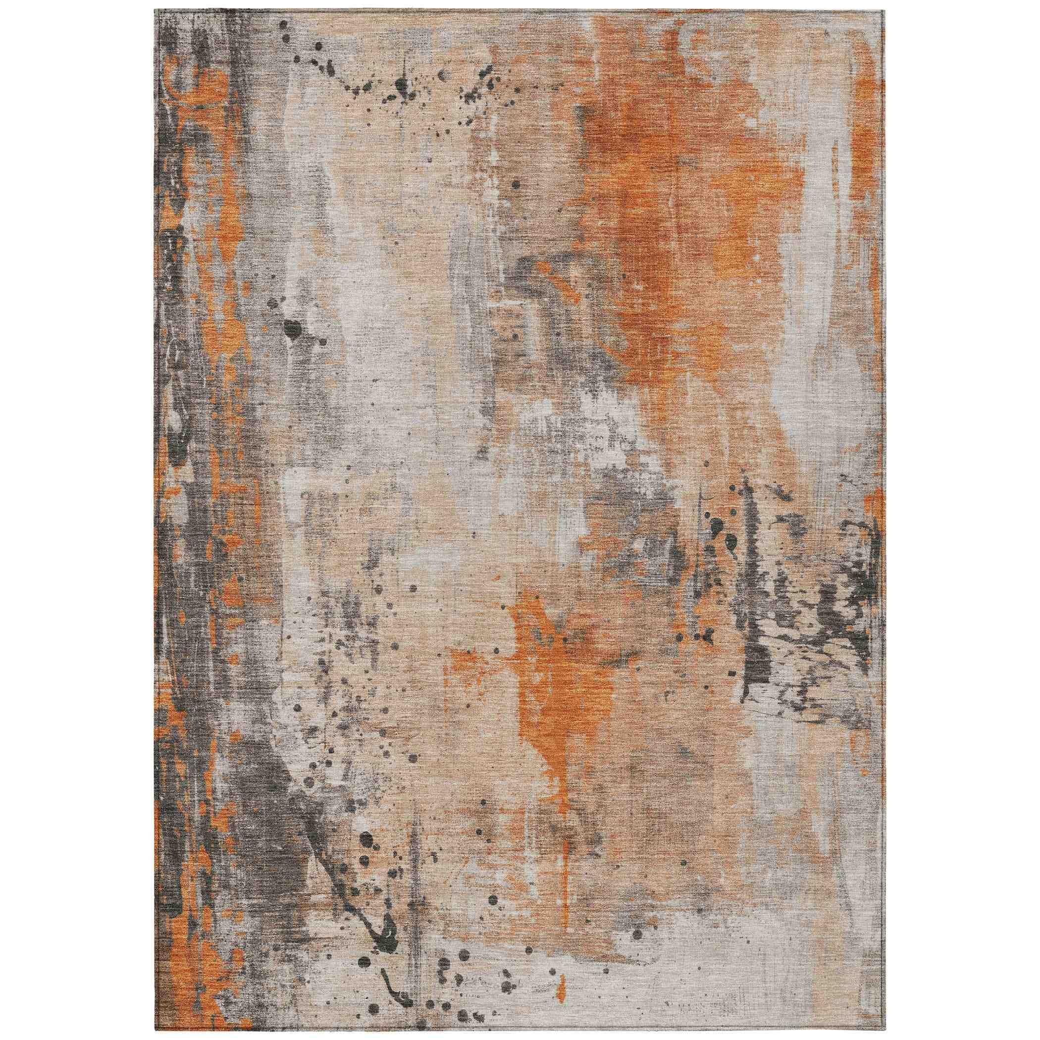 Addison Rugs Saelion Orange Washable Indoor-Outdoor Rug