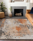 Addison Rugs Saelion Orange Washable Indoor-Outdoor Rug