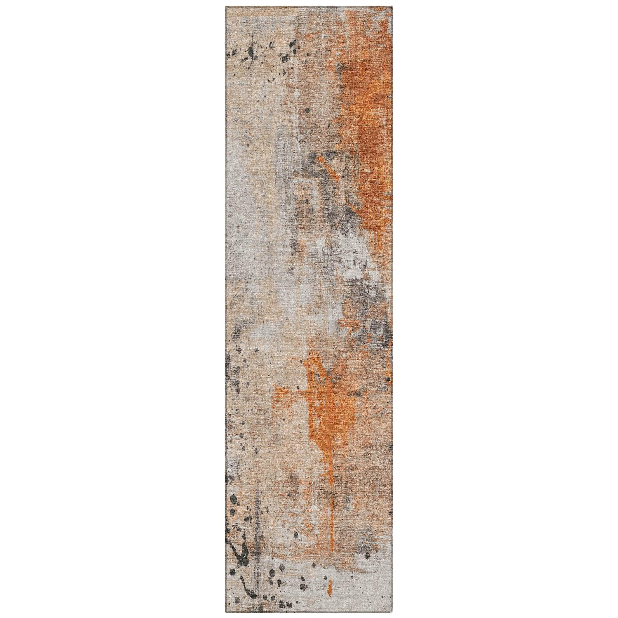 Addison Rugs Saelion Orange Washable Indoor-Outdoor Rug