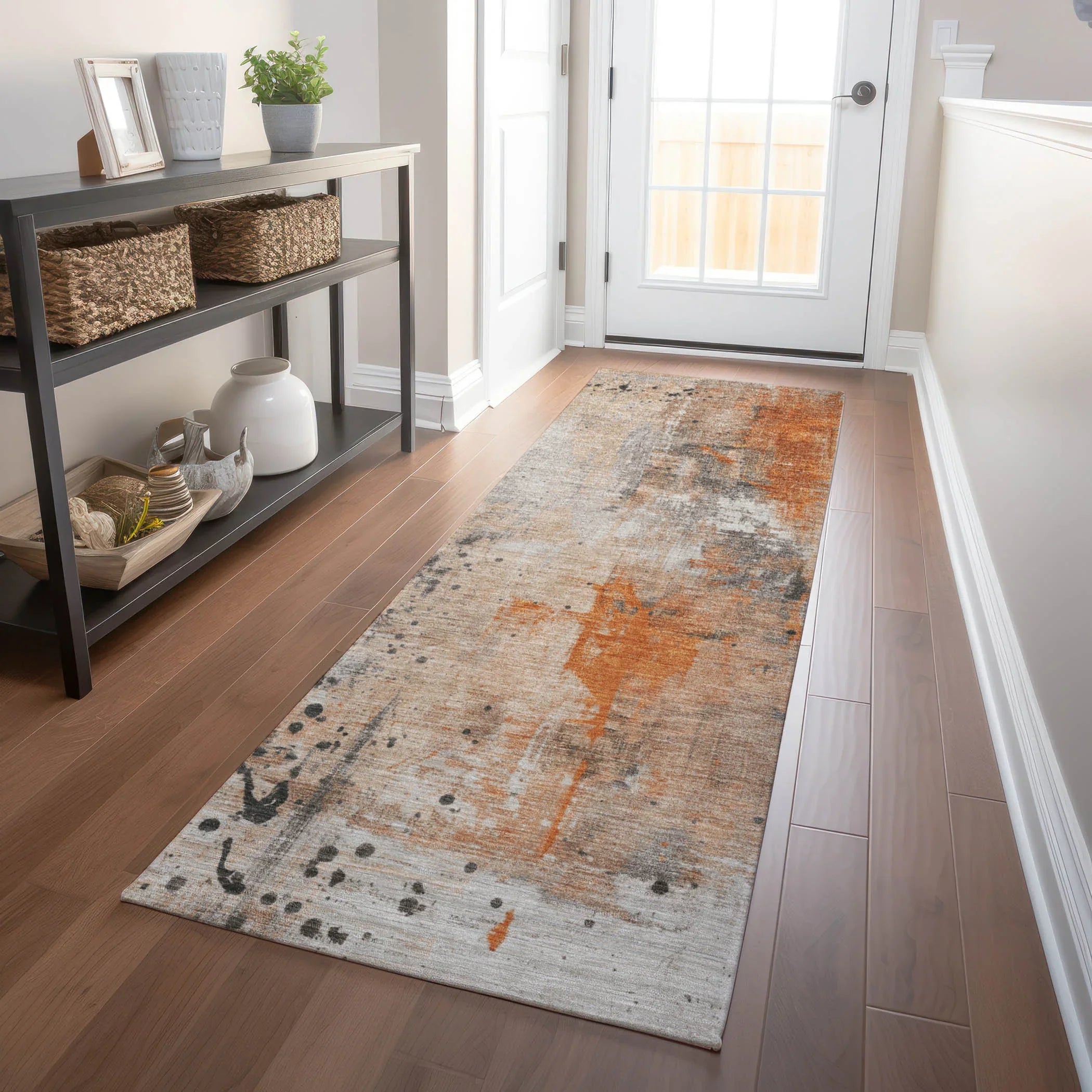 Addison Rugs Saelion Orange Washable Indoor-Outdoor Rug