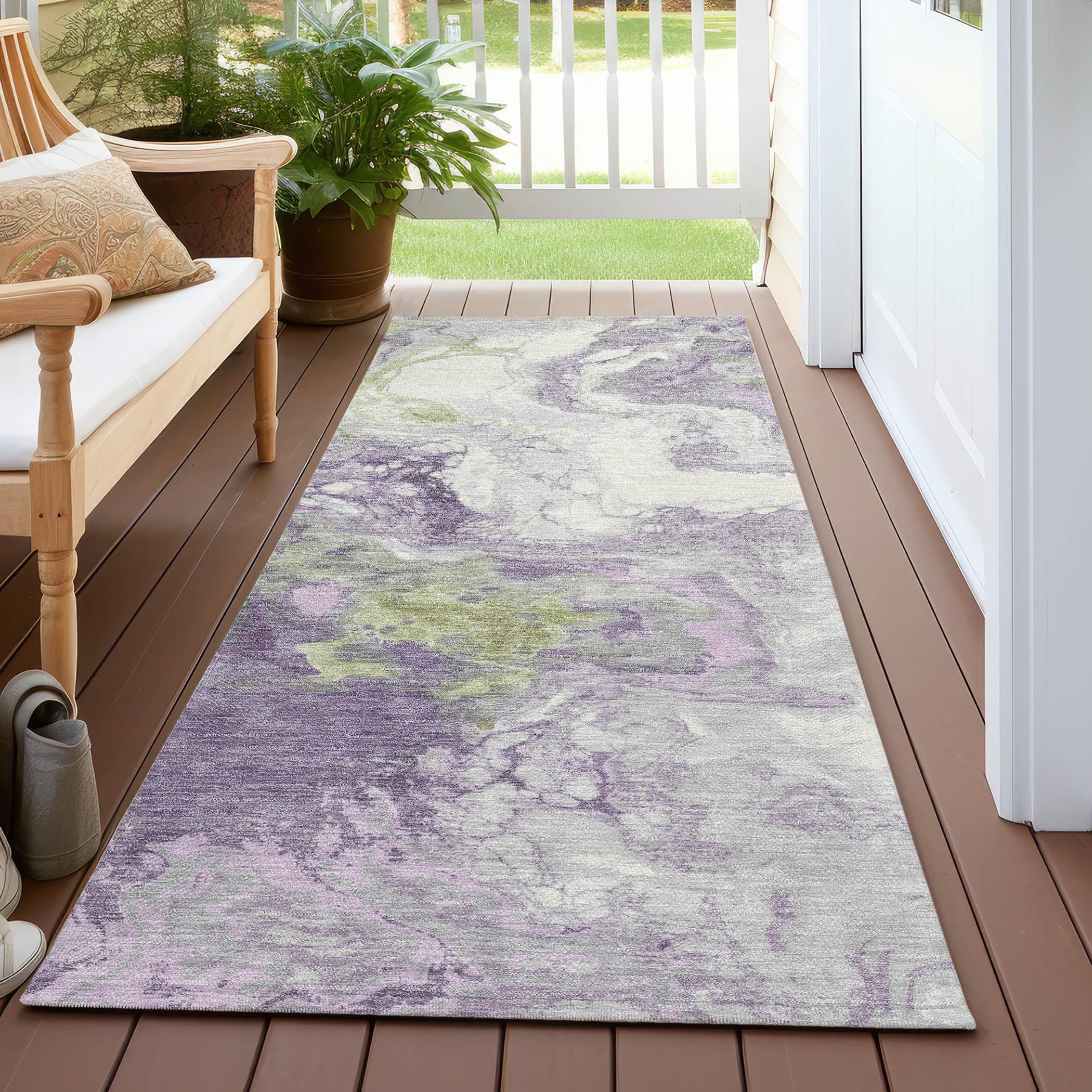 Addison Rugs Saelira Purple Washable Indoor-Outdoor Rug