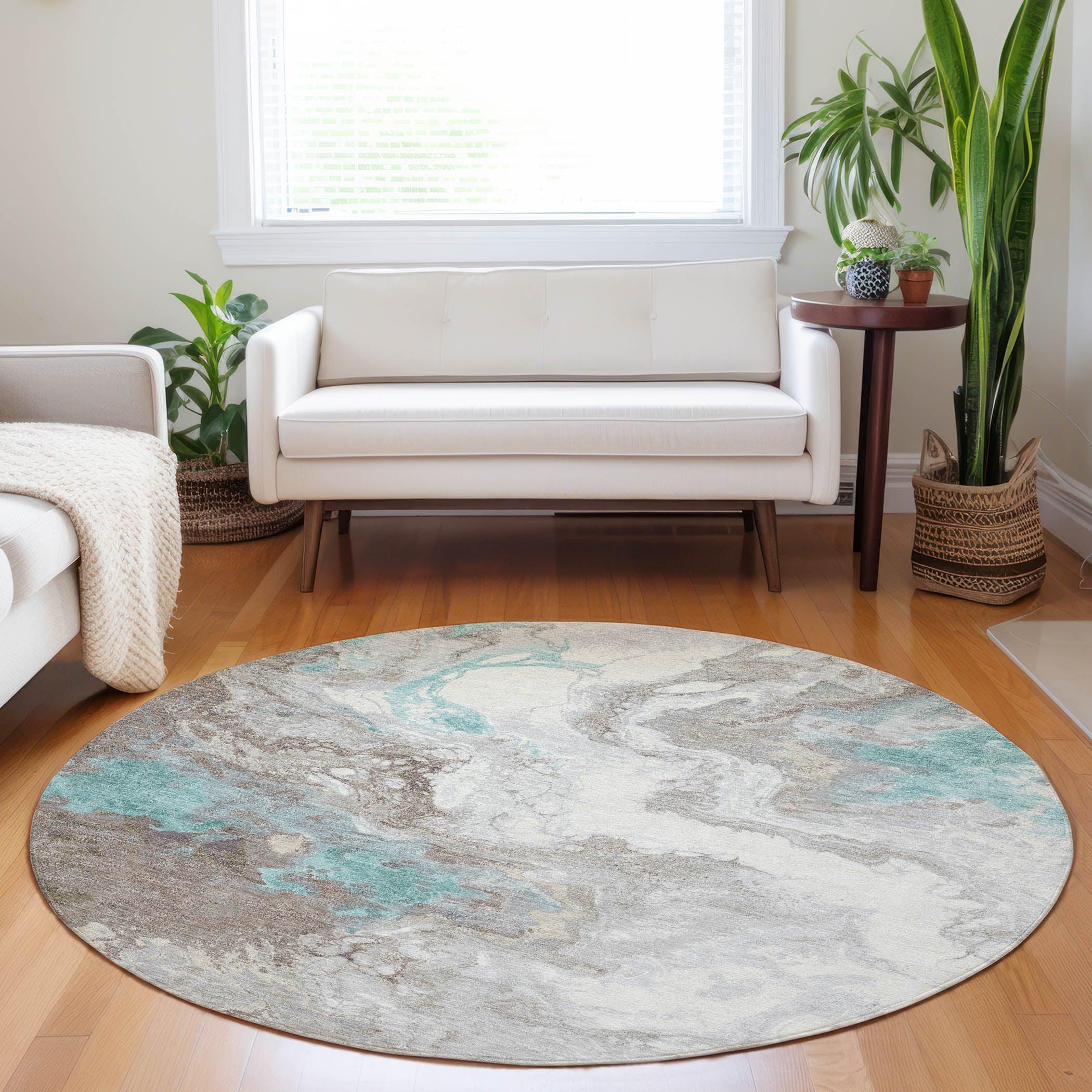 Addison Rugs Saelira Teal Washable Indoor-Outdoor Rug