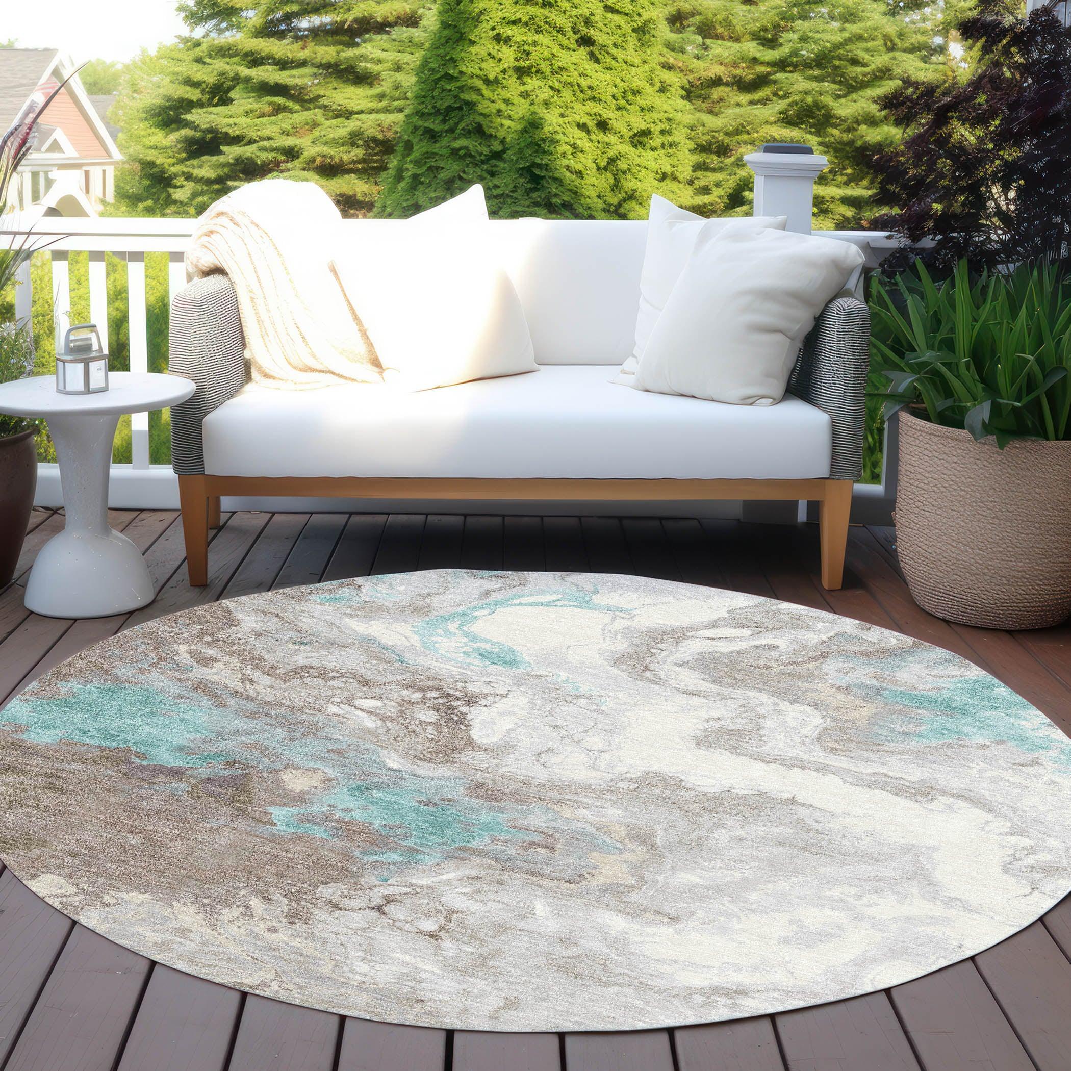 Addison Rugs Saelira Teal Washable Indoor-Outdoor Rug