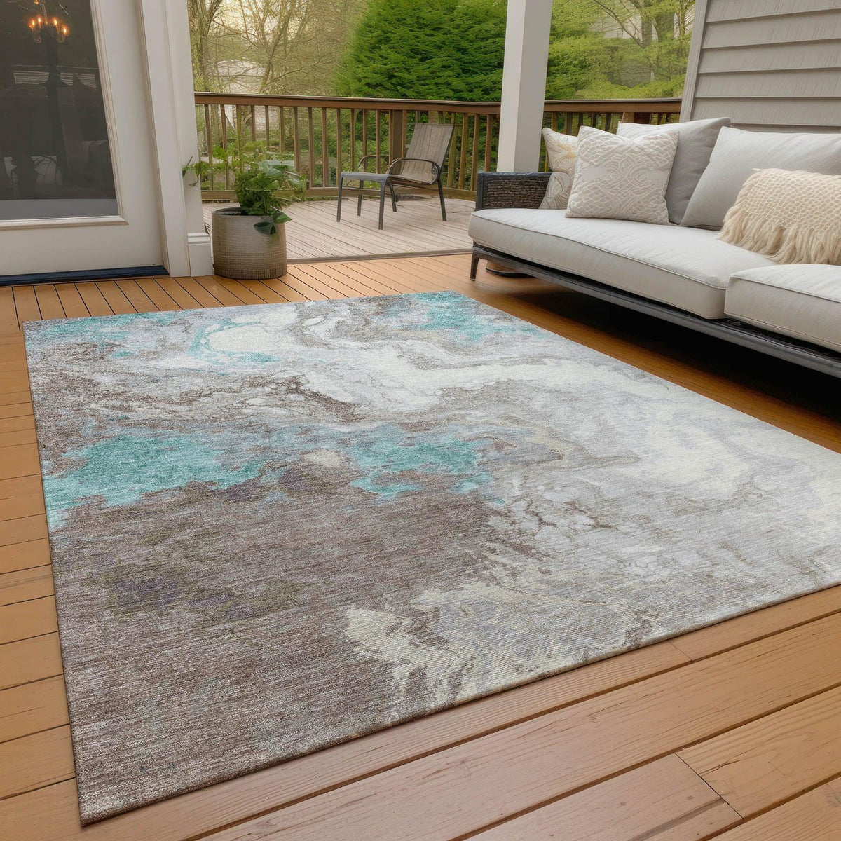 Addison Rugs Saelira Teal Washable Indoor-Outdoor Rug