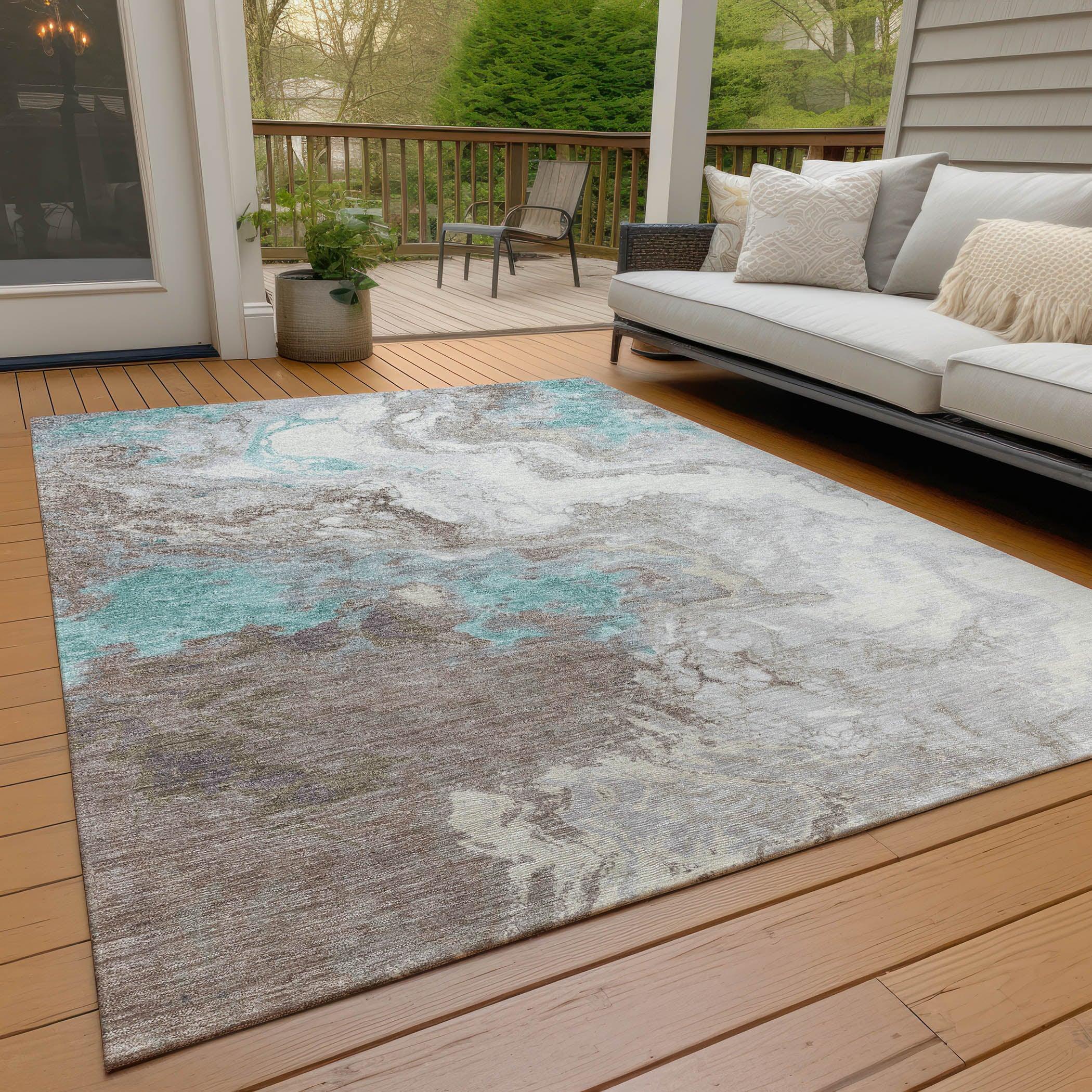 Addison Rugs Saelira Teal Washable Indoor-Outdoor Rug