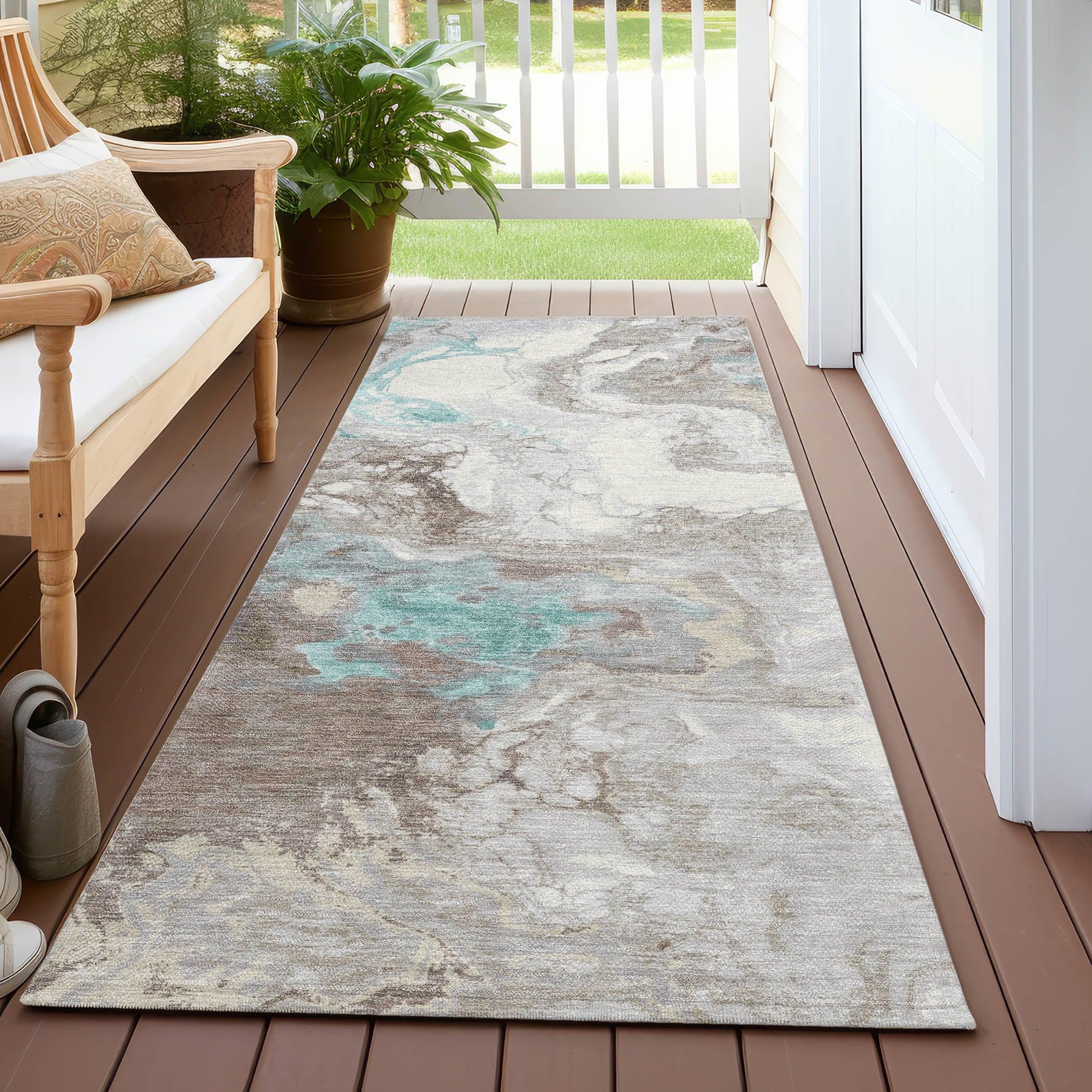 Addison Rugs Saelira Teal Washable Indoor-Outdoor Rug