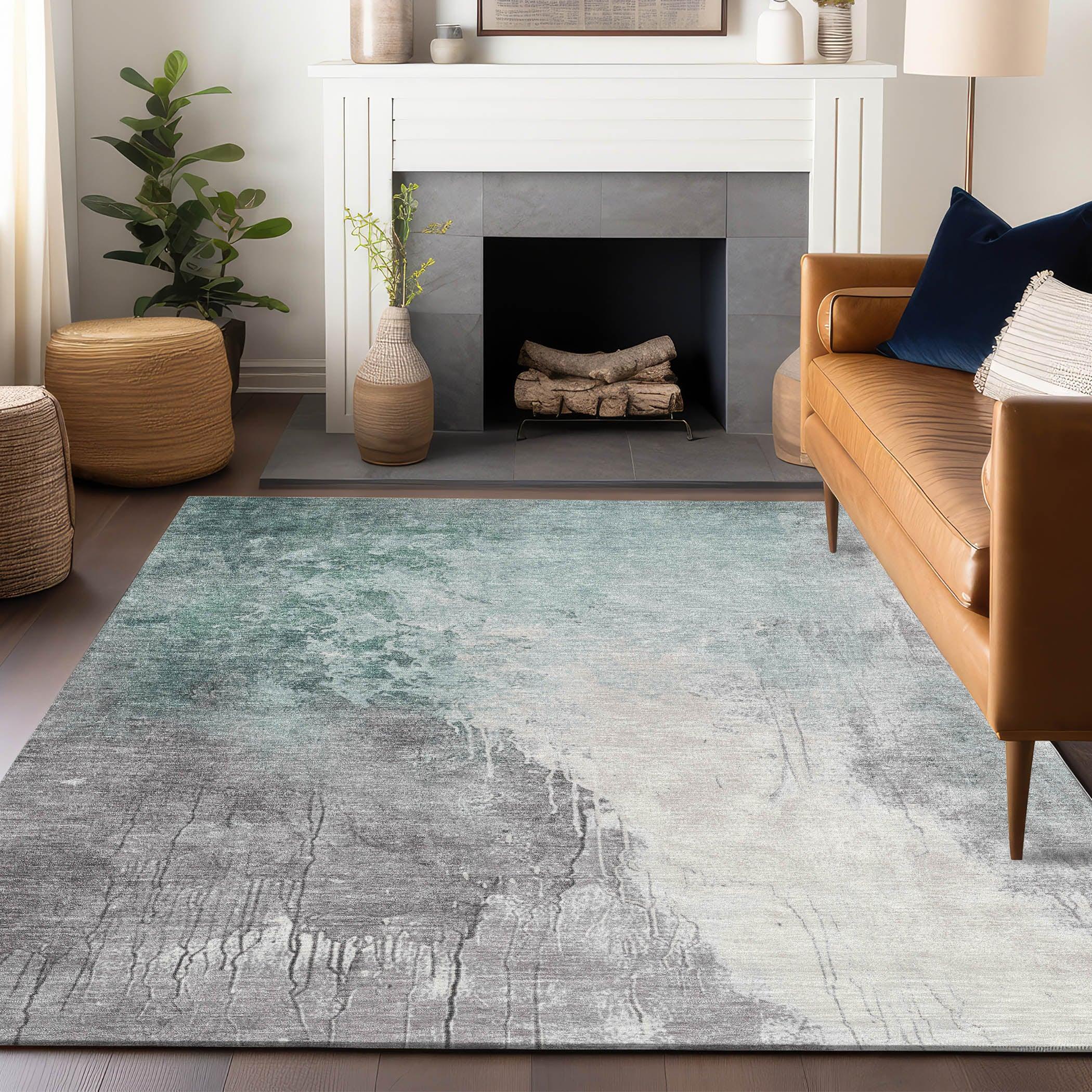 Addison Rugs Saelius Blue Washable Indoor-Outdoor Rug