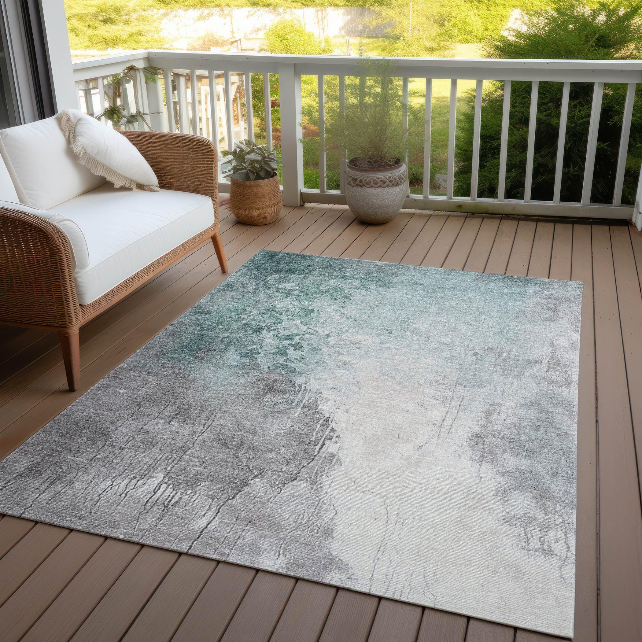 Addison Rugs Saelius Blue Washable Indoor-Outdoor Rug