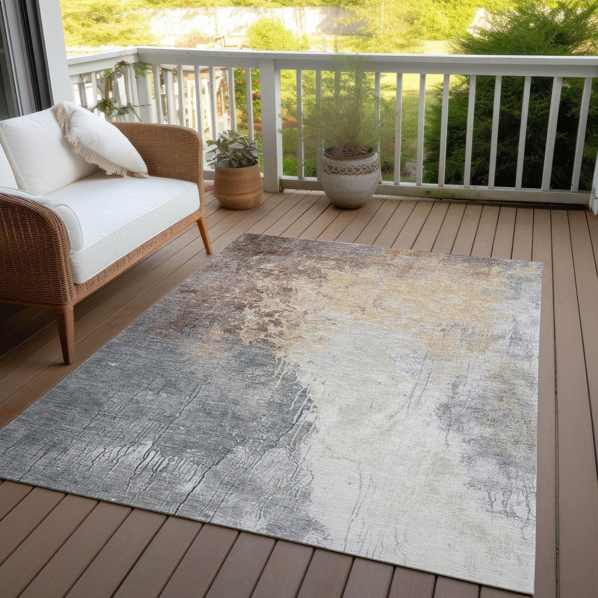 Saelius Coral Washable Indoor-Outdoor Rug - Weather Resistant - view 4