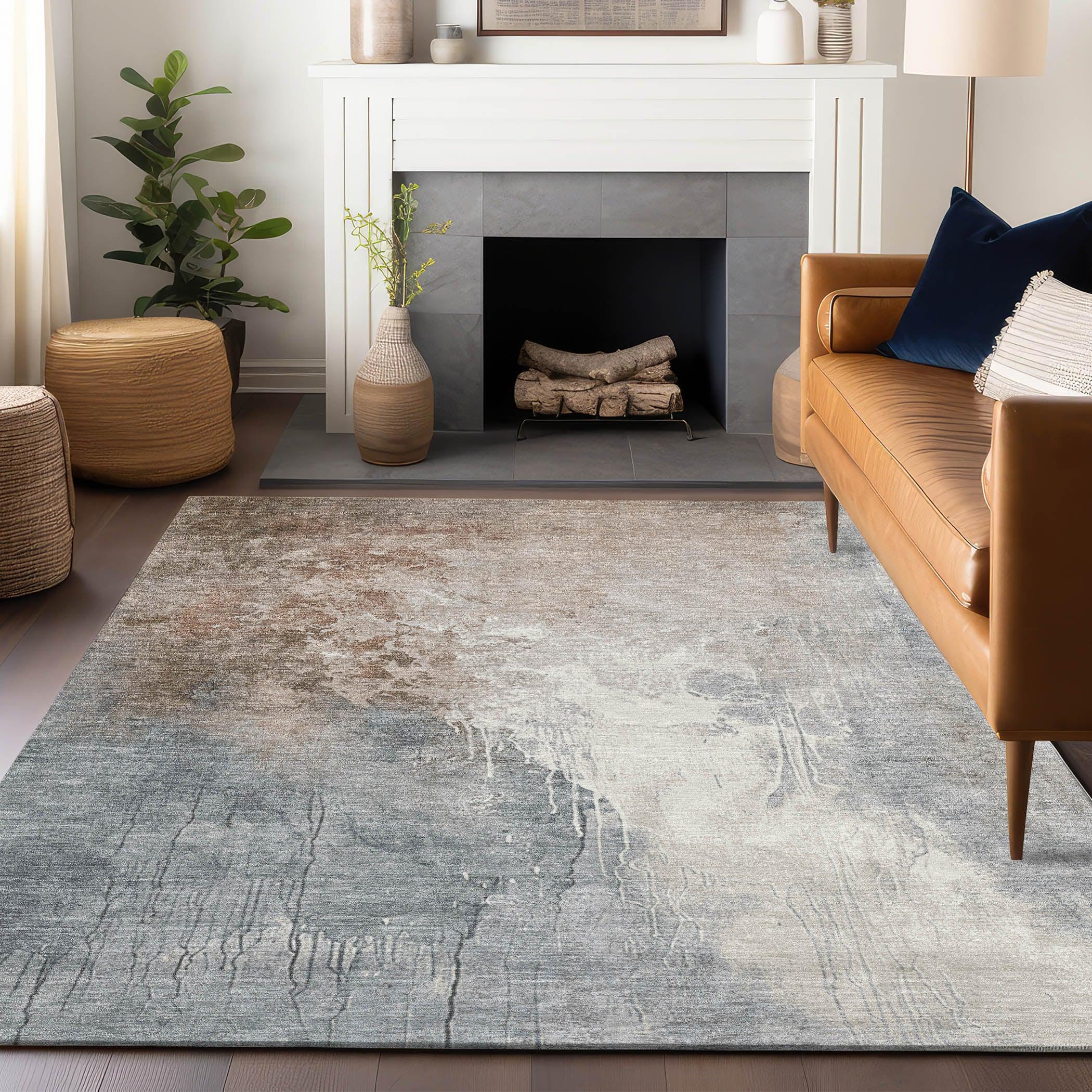 Addison Rugs Saelius Orange Washable Indoor-Outdoor Rug