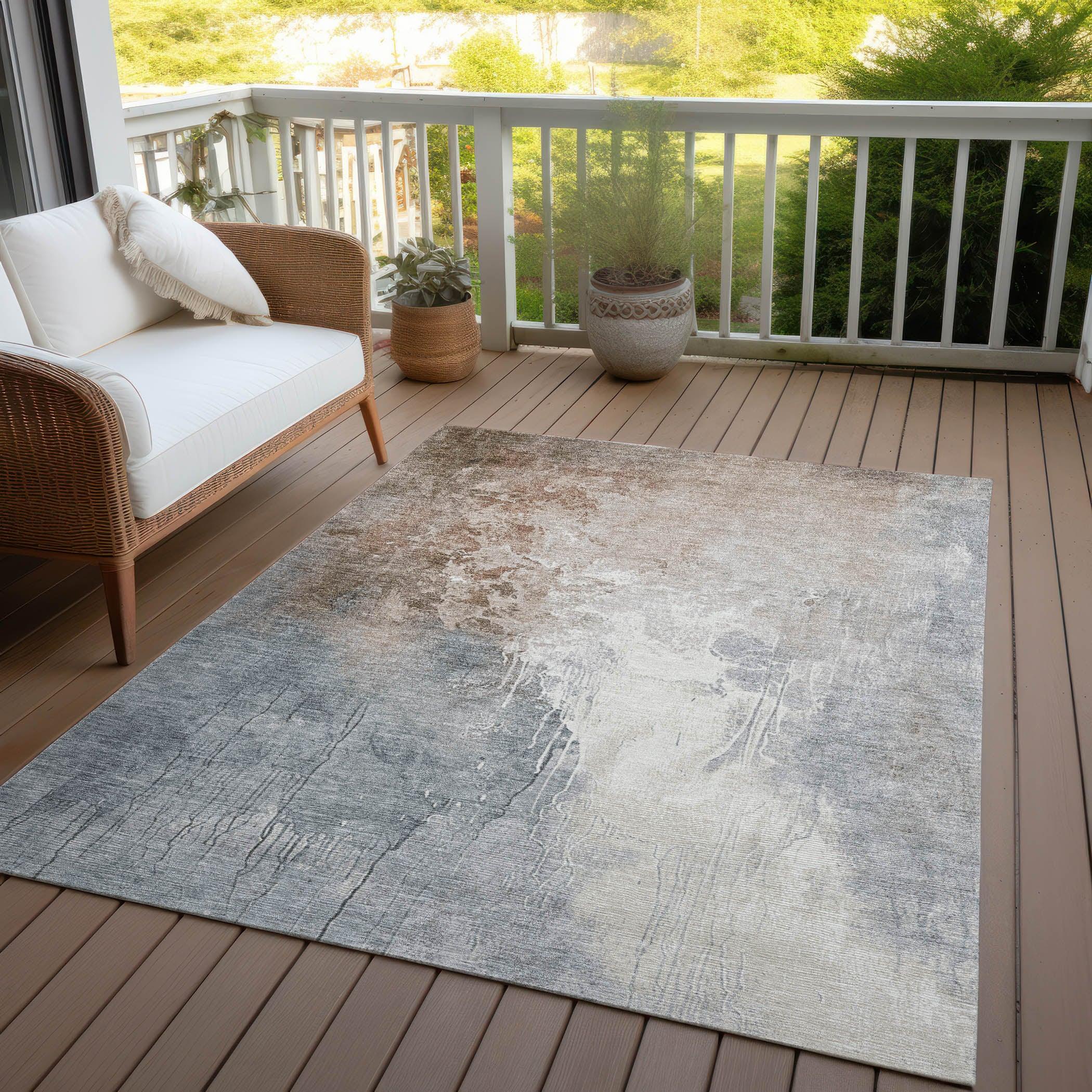 Addison Rugs Saelius Orange Washable Indoor-Outdoor Rug