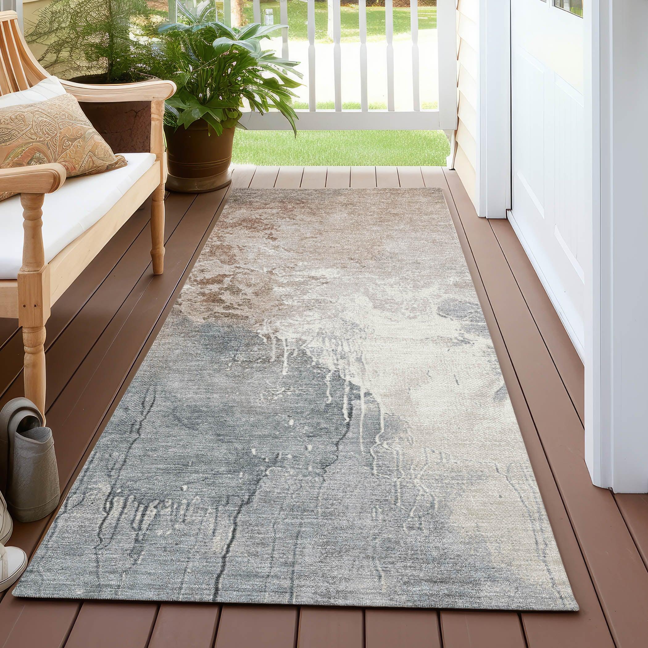 Addison Rugs Saelius Orange Washable Indoor-Outdoor Rug