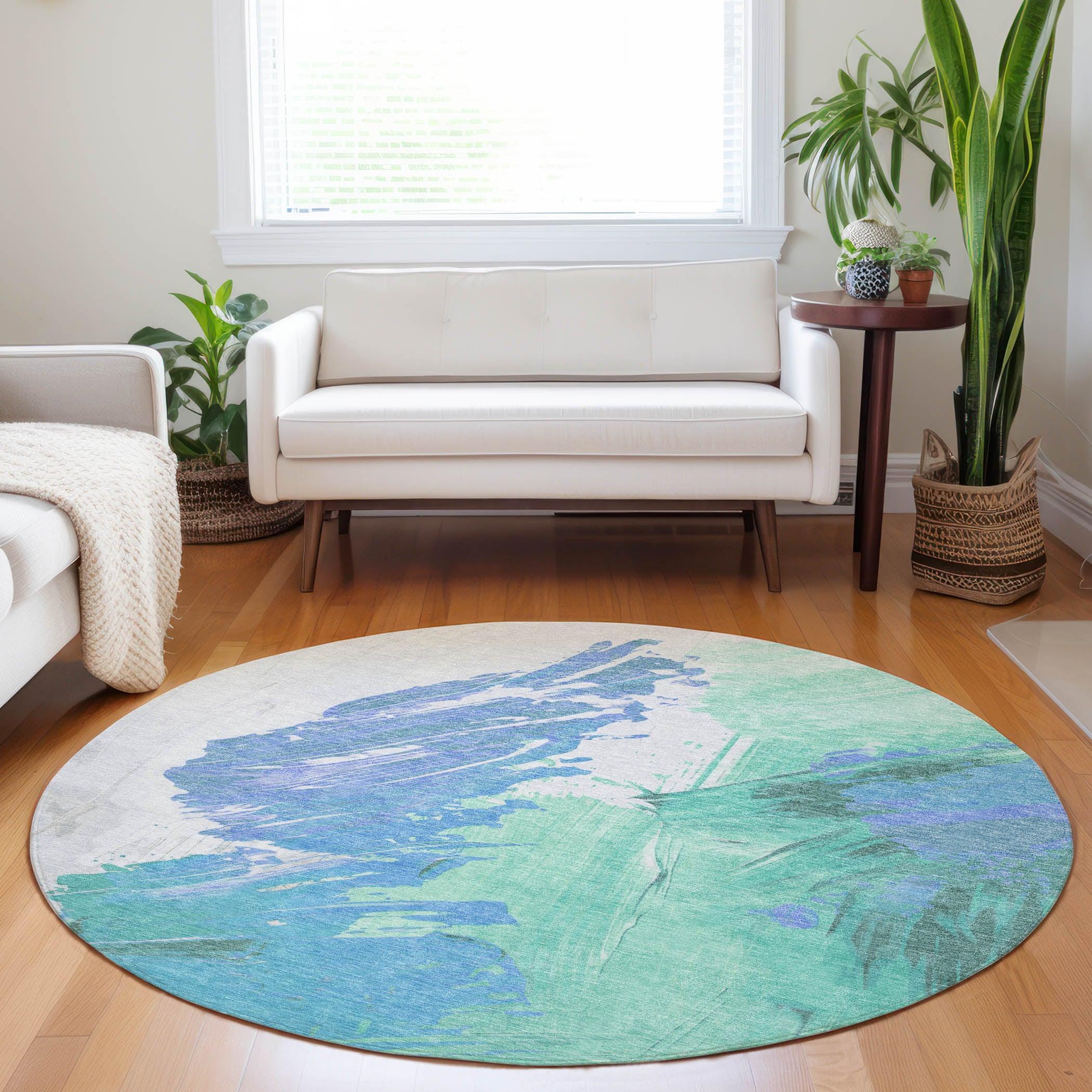 Addison Rugs Saelon Blue Washable Indoor-Outdoor Rug