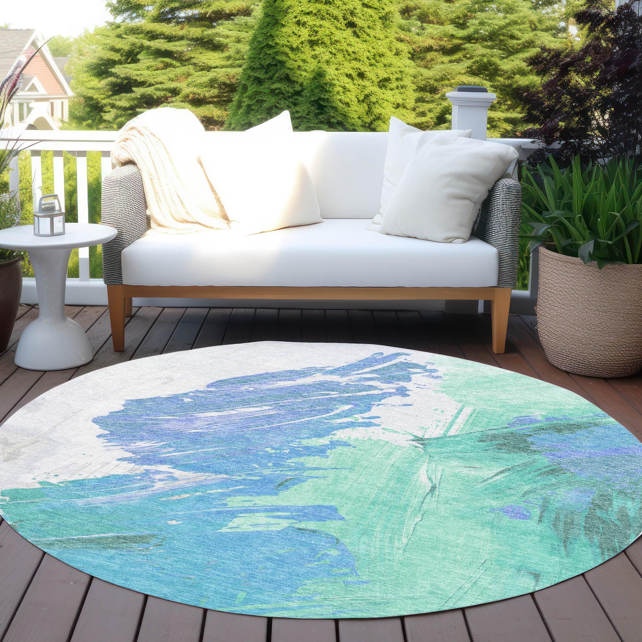 Addison Rugs Saelon Blue Washable Indoor-Outdoor Rug