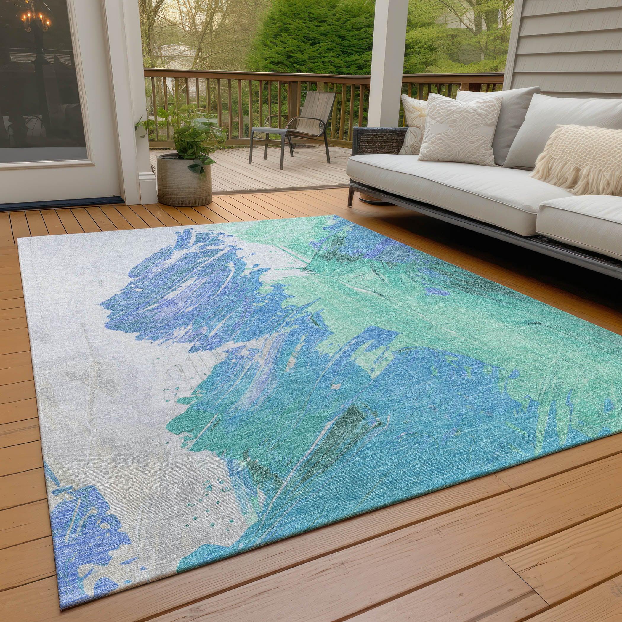 Addison Rugs Saelon Blue Washable Indoor-Outdoor Rug