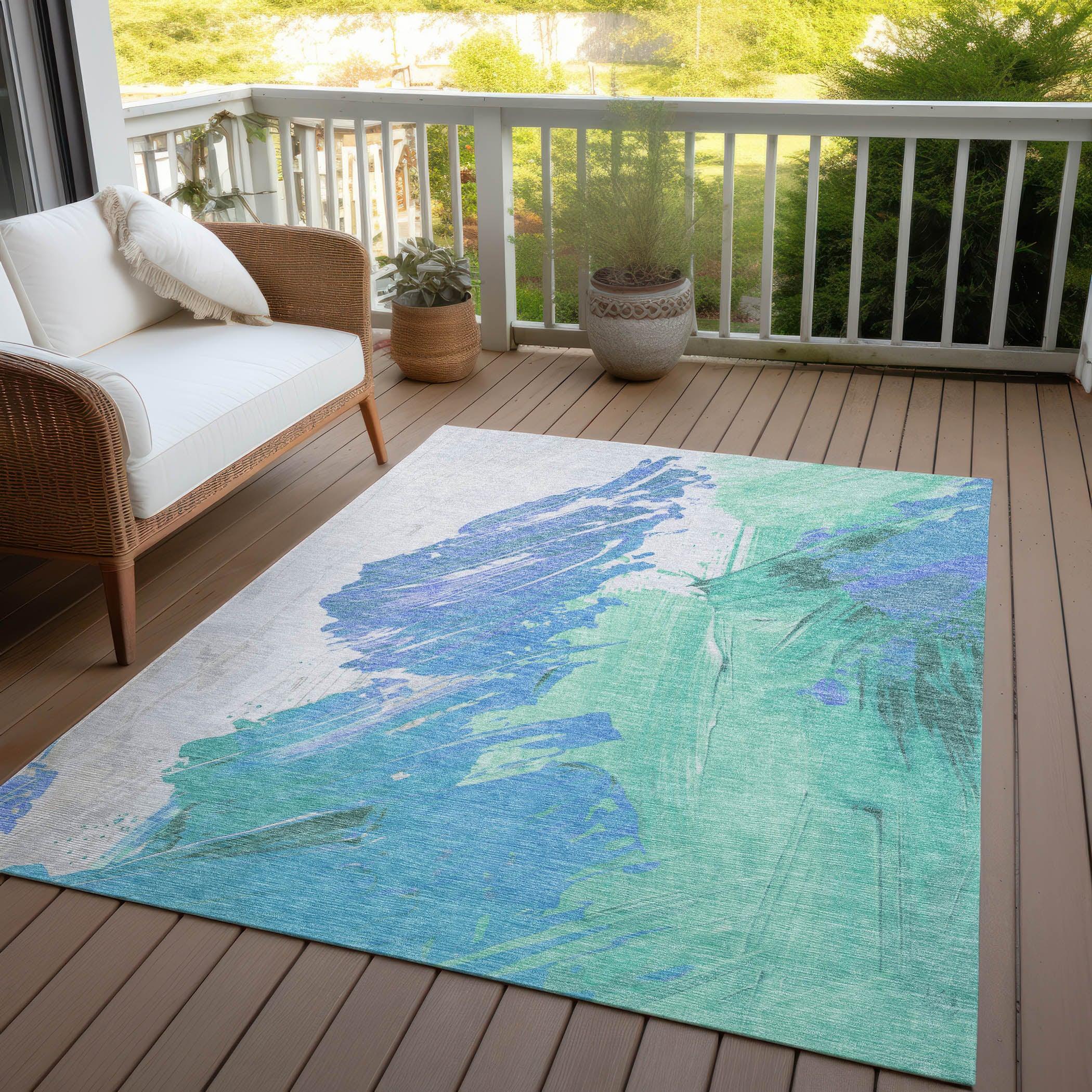 Addison Rugs Saelon Blue Washable Indoor-Outdoor Rug