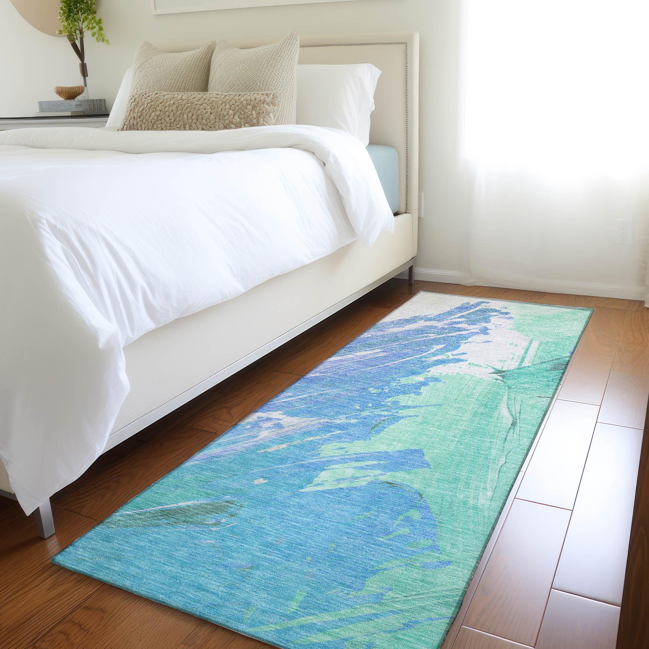 Addison Rugs Saelon Blue Washable Indoor-Outdoor Rug