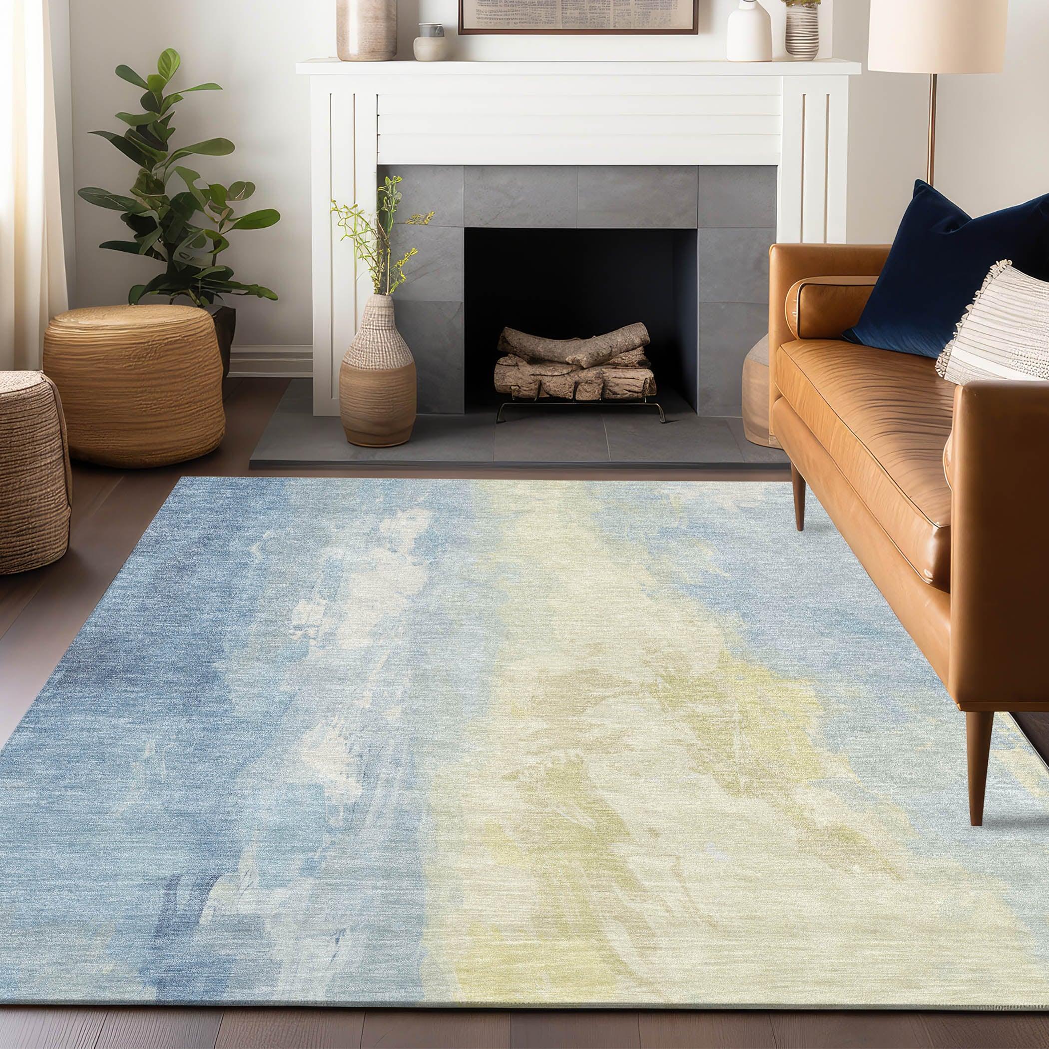 Addison Rugs Saelor Blue Washable Indoor-Outdoor Rug