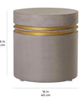 Santori Double Ring Accent Table Short - Gold Outdoor End table