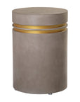 Santori Double Ring Accent Table Tall - Gray/Gold Outdoor End table