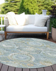 LOOMLAN Rugs Savarna Blue Washable Indoor-Outdoor Rug