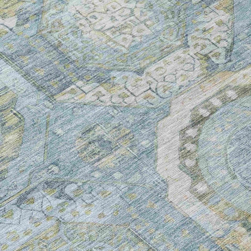 LOOMLAN Rugs Savarna Blue Washable Indoor-Outdoor Rug