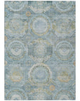 LOOMLAN Rugs Savarna Blue Washable Indoor-Outdoor Rug