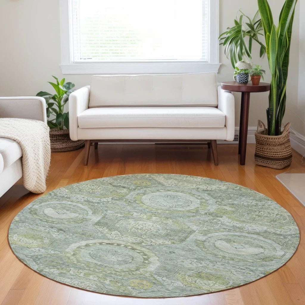 LOOMLAN Rugs Savarna Green Washable Indoor-Outdoor Rug