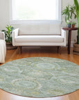 LOOMLAN Rugs Savarna Green Washable Indoor-Outdoor Rug
