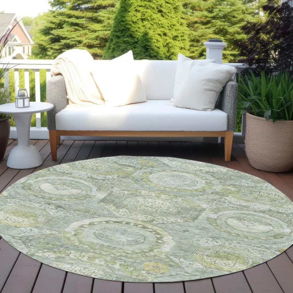 LOOMLAN Rugs Savarna Green Washable Indoor-Outdoor Rug