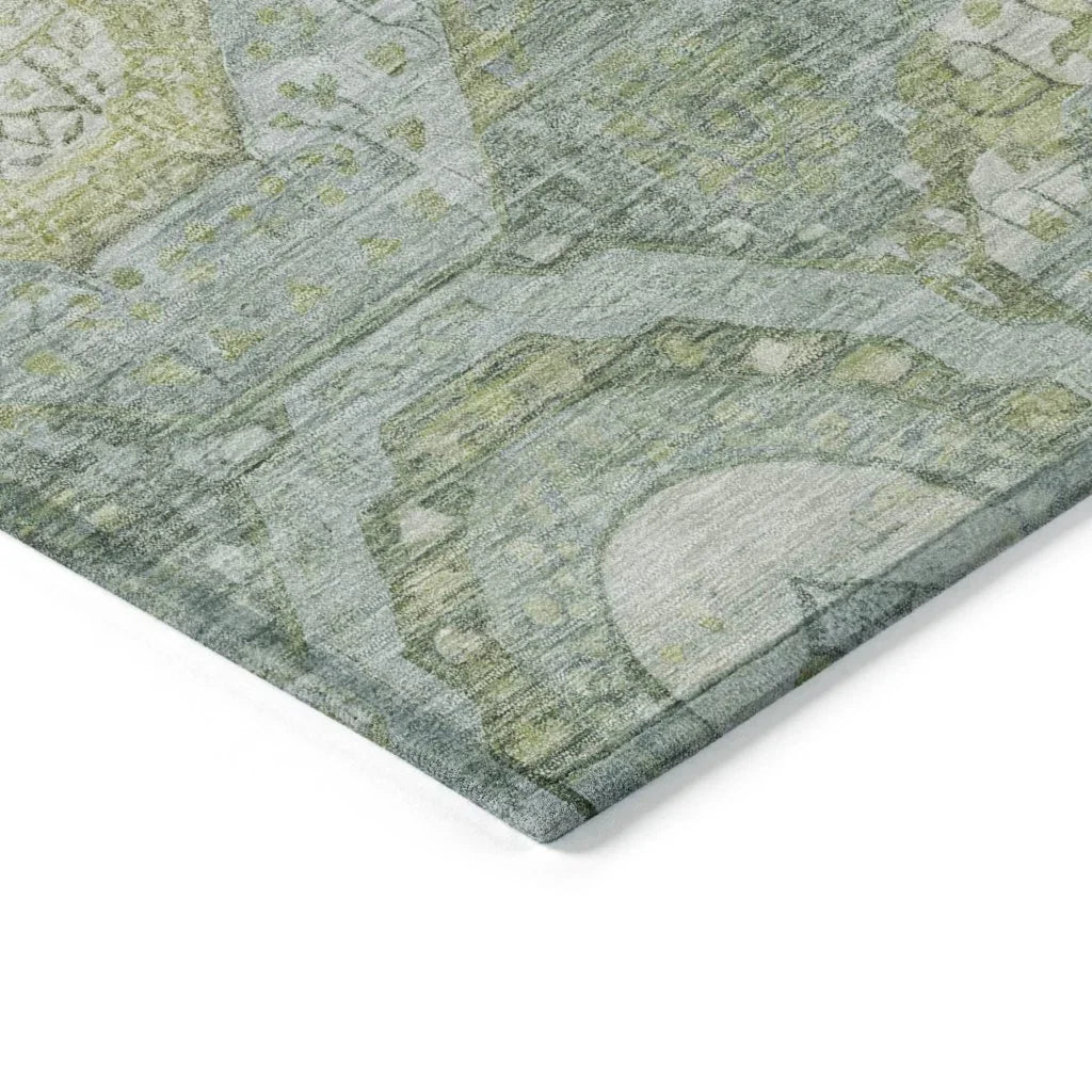 LOOMLAN Rugs Savarna Green Washable Indoor-Outdoor Rug