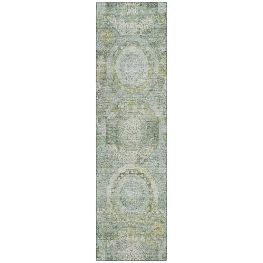LOOMLAN Rugs Savarna Green Washable Indoor-Outdoor Rug