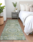 LOOMLAN Rugs Savarna Green Washable Indoor-Outdoor Rug