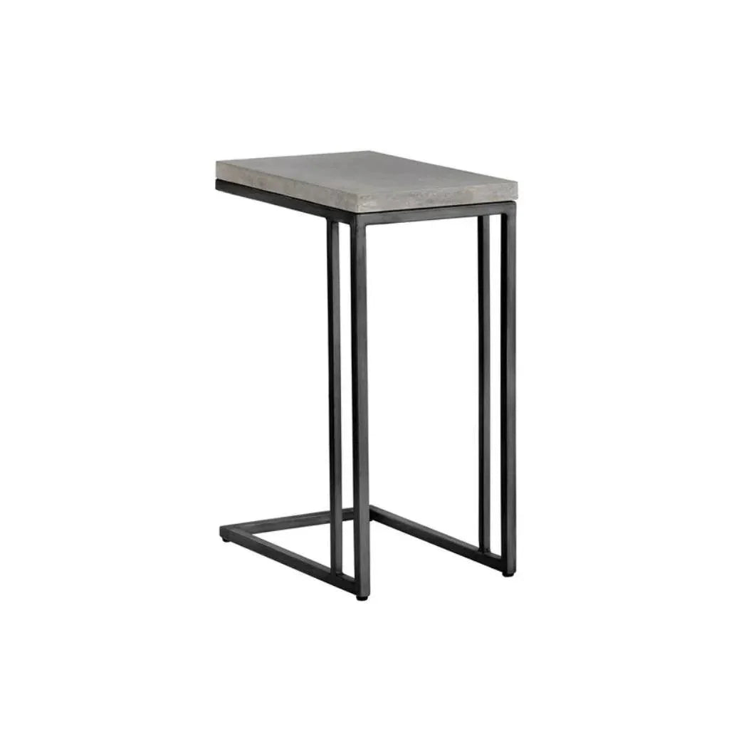 SUNPAN Sawyer Steel d Concrete Outdoor Rectangular End Table