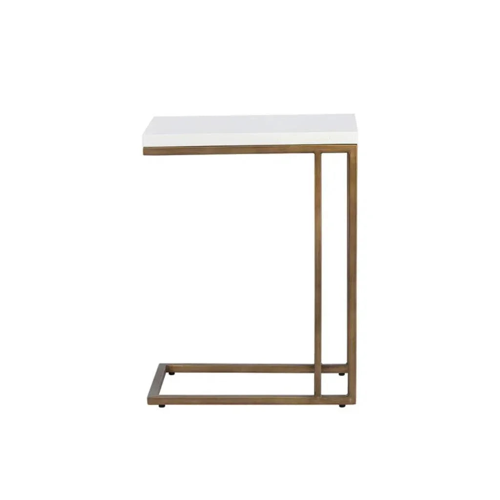 SUNPAN Sawyer Steel d Concrete Outdoor Rectangular End Table