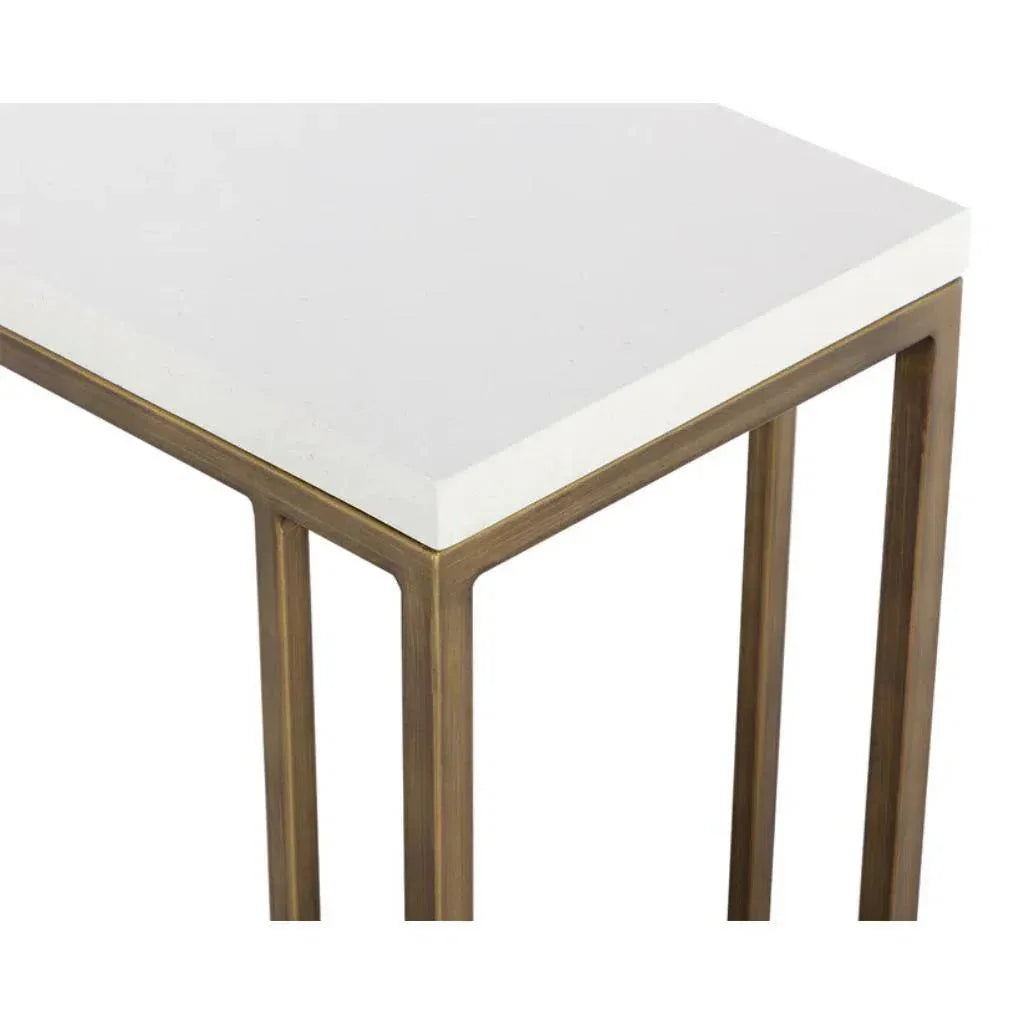 SUNPAN Sawyer Steel d Concrete Outdoor Rectangular End Table