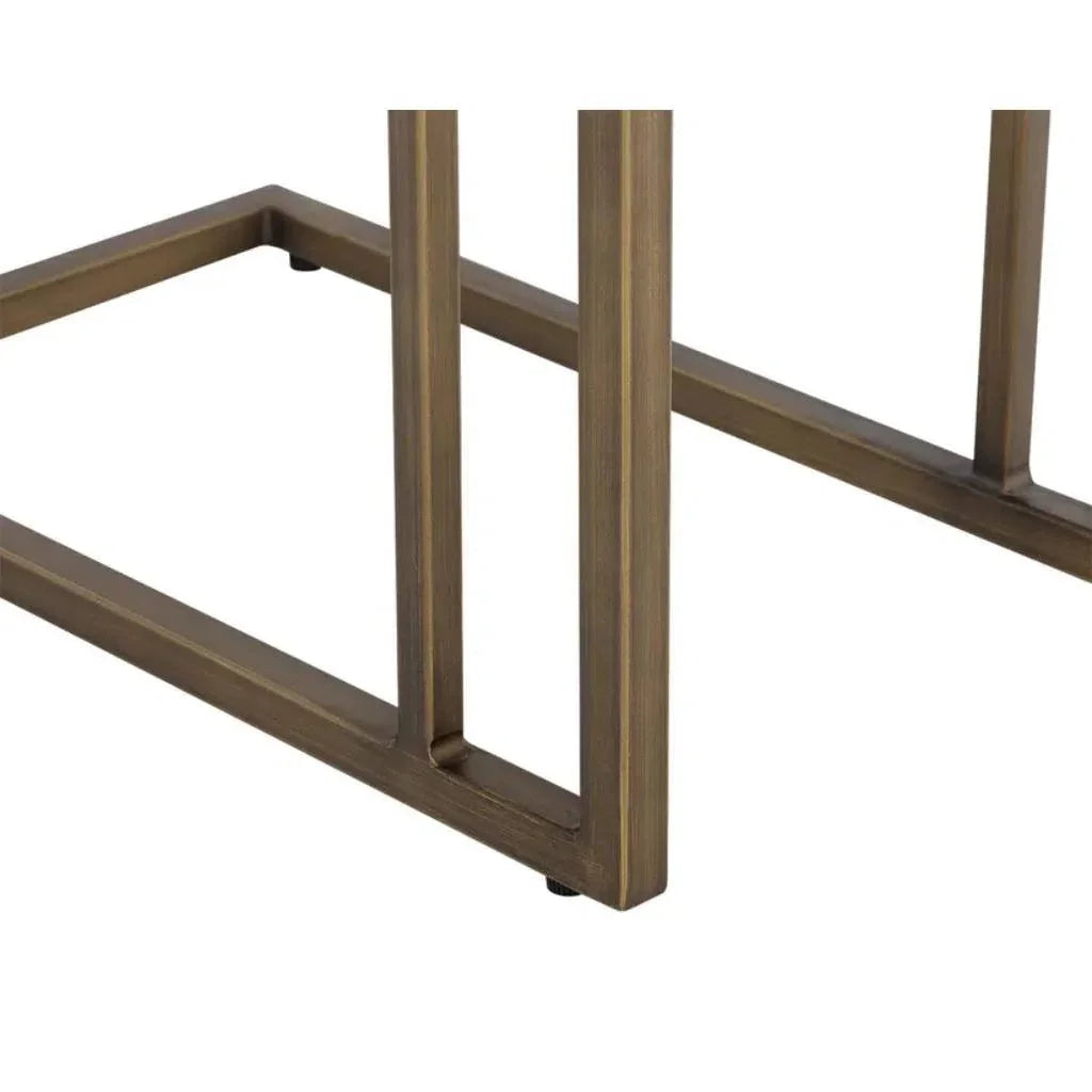 SUNPAN Sawyer Steel d Concrete Outdoor Rectangular End Table