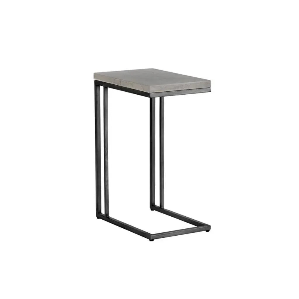 SUNPAN Sawyer Steel d Concrete Outdoor Rectangular End Table
