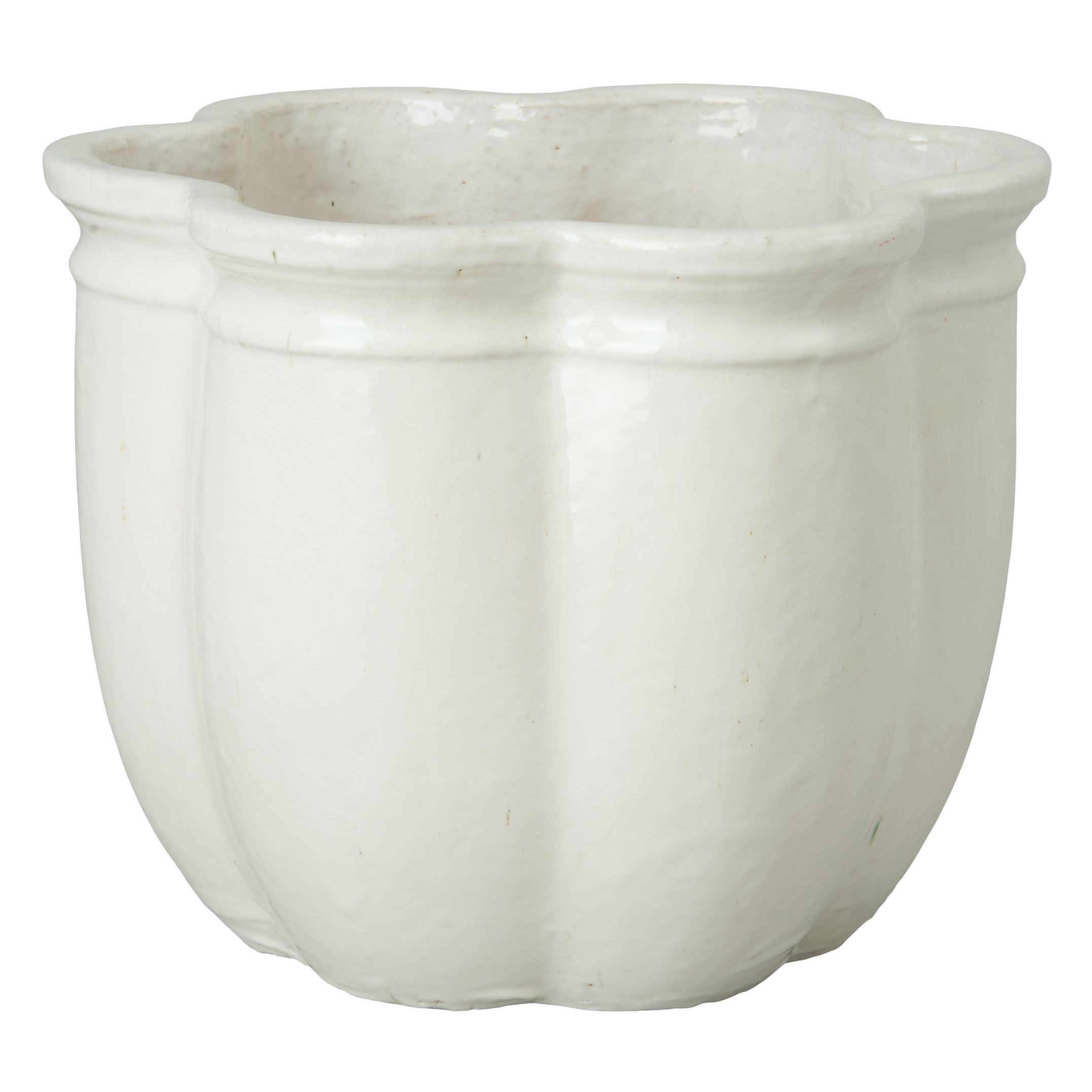 Emissary Scalloped Ceramic Outdoor Planter