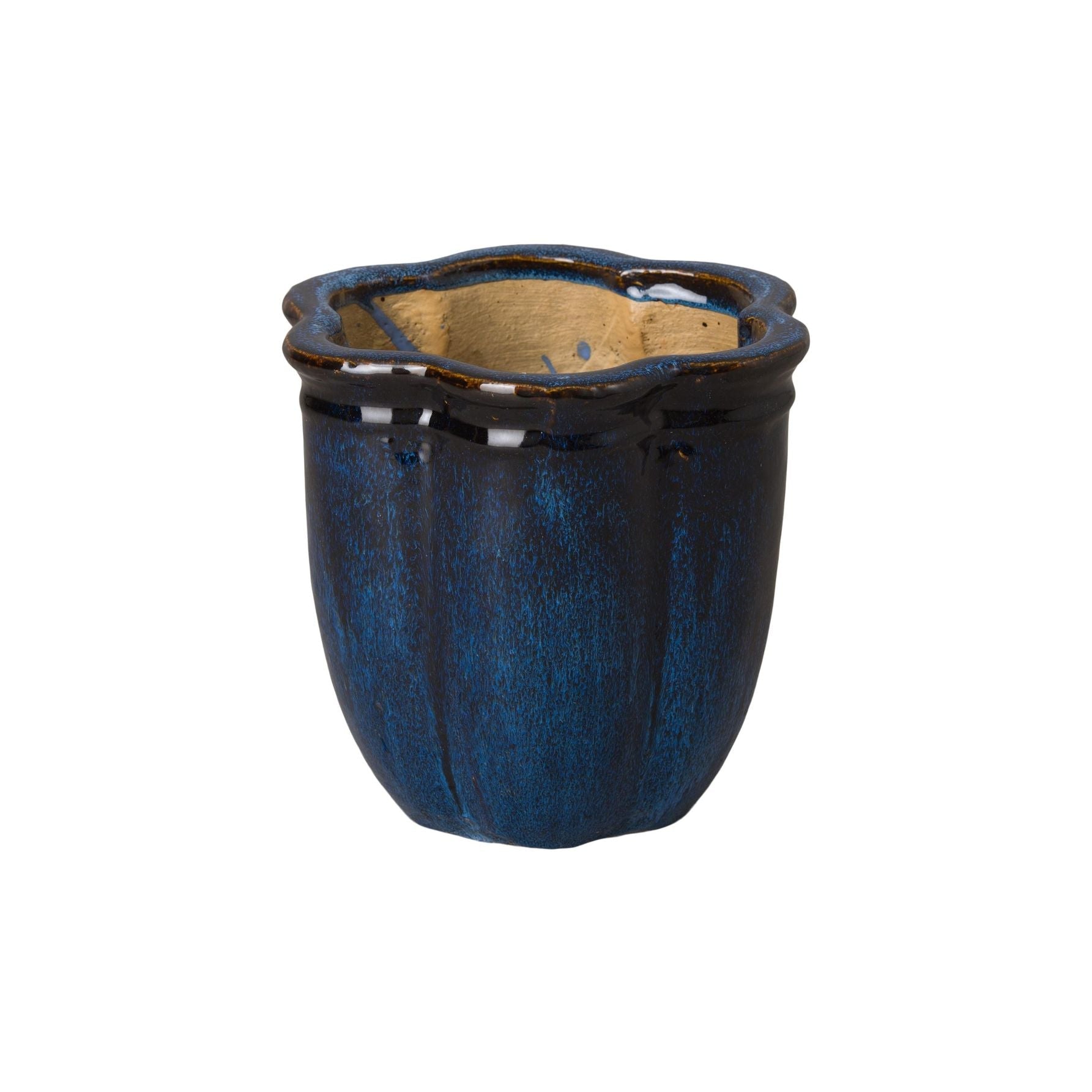 Emissary Scalloped Ceramic Outdoor Planter
