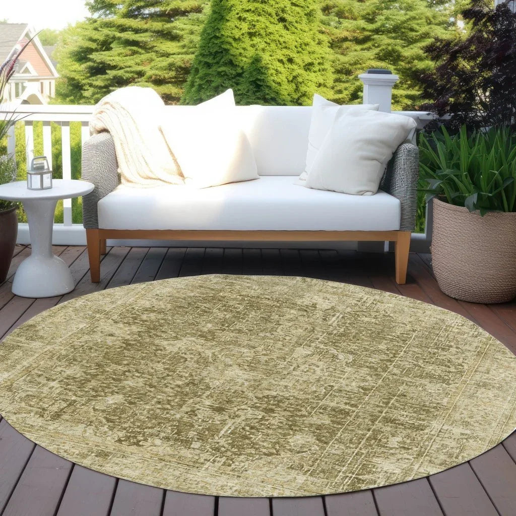 LOOMLAN Rugs Scarlune Brown Washable Indoor-Outdoor Rug