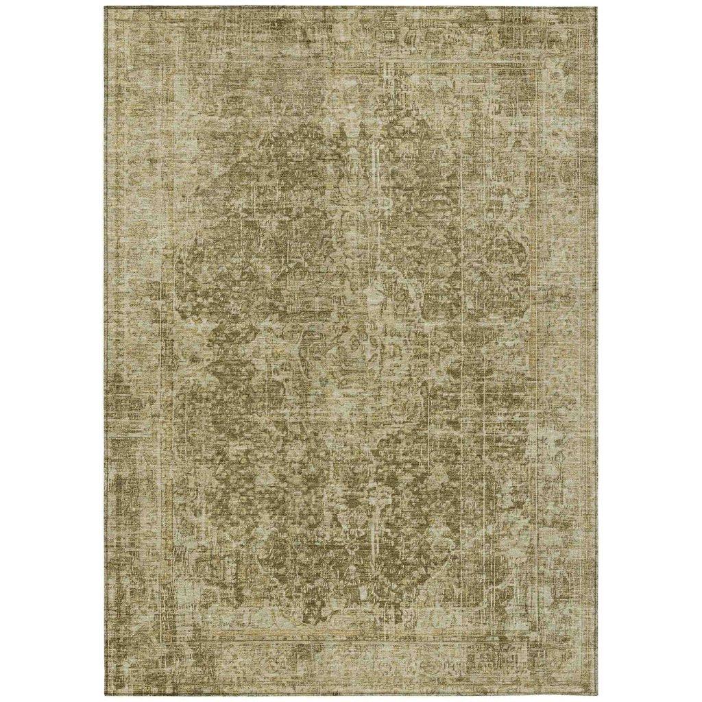 LOOMLAN Rugs Scarlune Brown Washable Indoor-Outdoor Rug