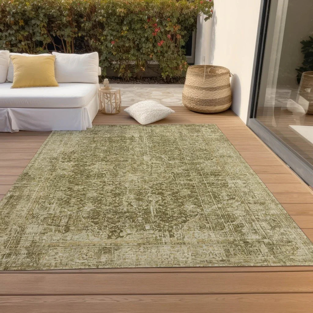 LOOMLAN Rugs Scarlune Brown Washable Indoor-Outdoor Rug