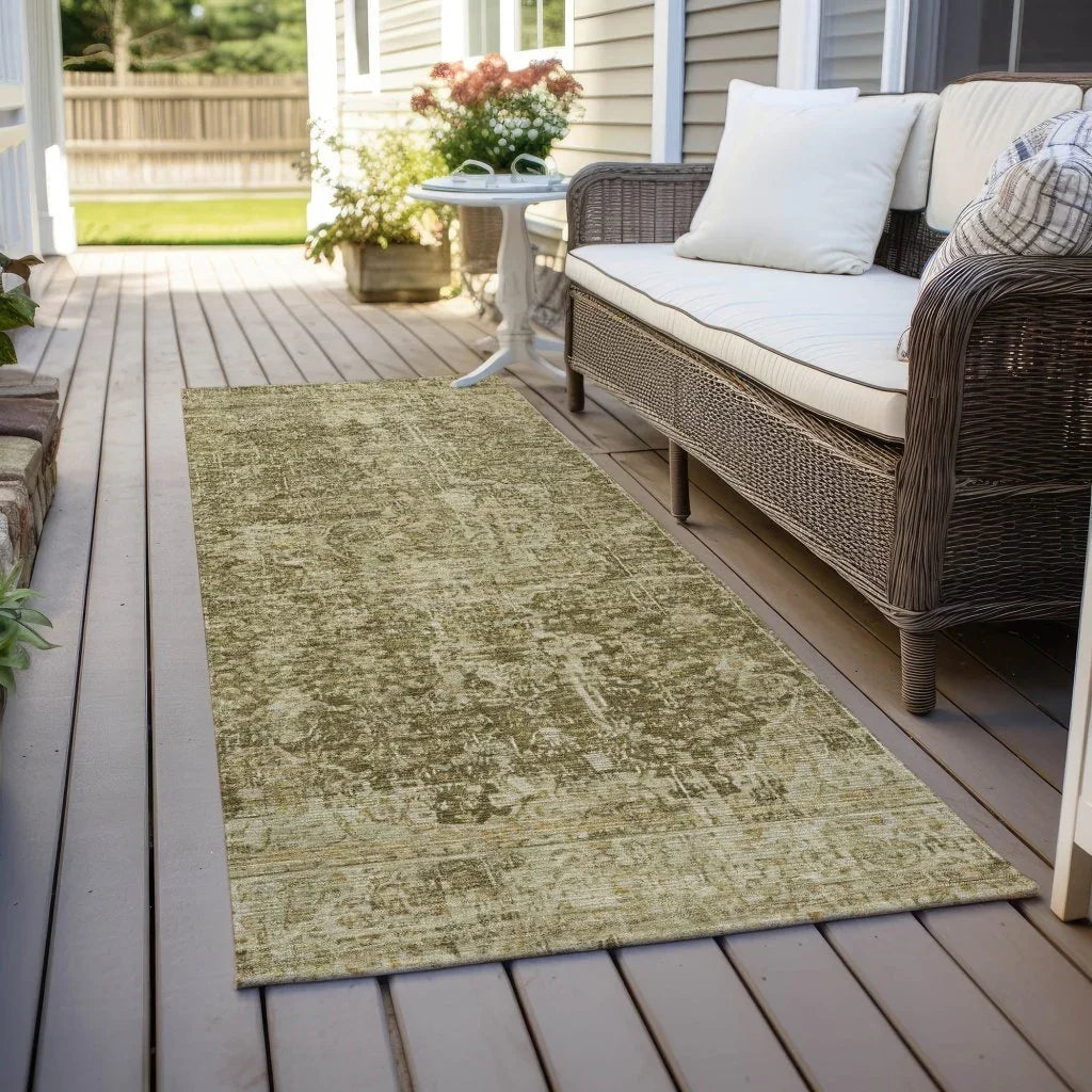 LOOMLAN Rugs Scarlune Brown Washable Indoor-Outdoor Rug