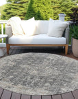 LOOMLAN Rugs Scarlune Gray Washable Indoor-Outdoor Rug